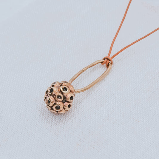 LUNA SEEDPOD BRASS PENDANT NECKLACE