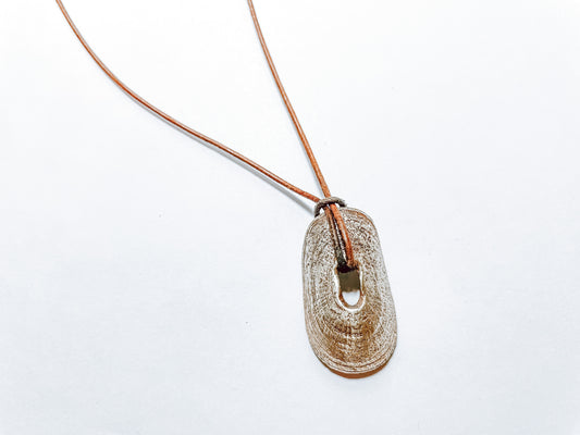 KEYHOLE LIMPET BRASS PENDANT NECKLACE