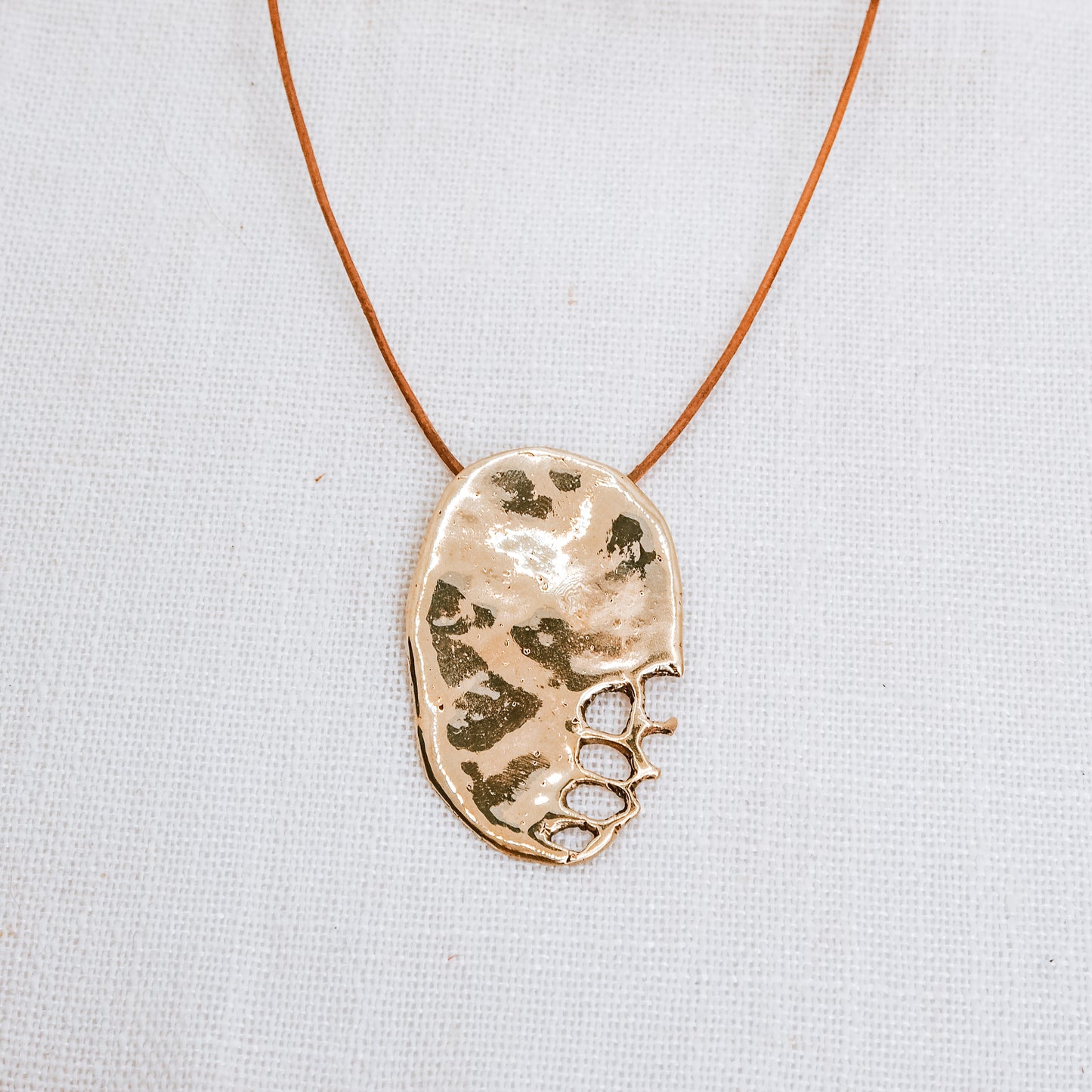 DELPHIN CORAL BRASS PENDANT NECKLACE